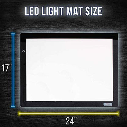 U.S. Art Supply Lightmaster 17"x24" (A2) LED Lightbox Board, 32.5" Diagonal - style: 32.5" (A2)