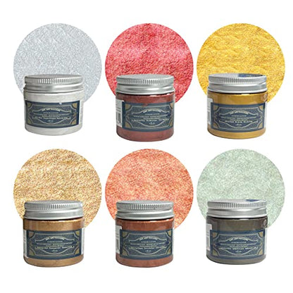 Silver-Gold Metallic Acrylic Paint Set Pearlescent Paints With Bottles, Art Supplies for Painting on Canvas, Parper, Wood, and DIY Projects (2fl oz 60ml) - color: Metallic Rococo