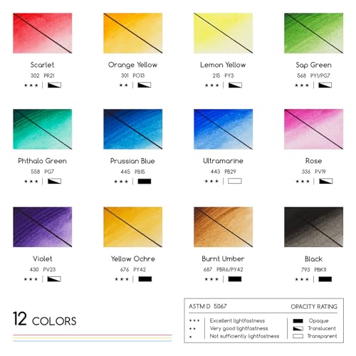 MEEDEN Watercolor Paint Tubes Set: 12 x 12ml (0.4 oz) Colors Painting Set | Non Toxic Water Color Paint Art Supplies for Adults Beginners Students - color: 12 Colors