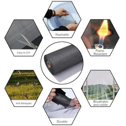 48 in x 50 ft Fiberglasss Window Screen Mesh,Replacement Screen Roll High Visibility Durable Screens,Easy to DIY Repair or Rescreen for House Windows,Patio,Porch,Sliding Door - size: 48inch*50ft