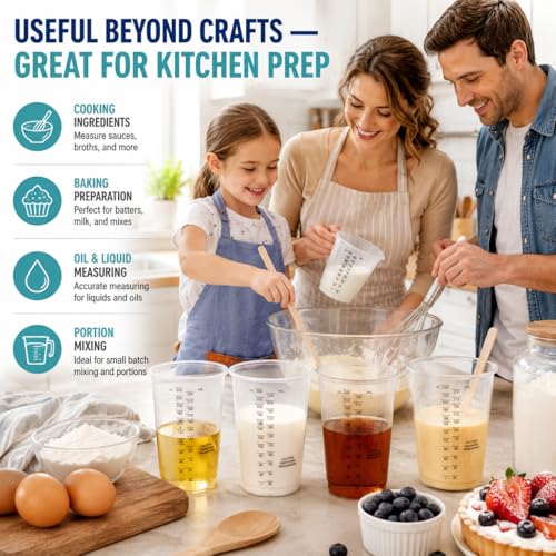 8oz Clear Plastic Measuring Cups, Graduated Mixing Cups, 50 Pack | Disposable & reusable, Graduated markings, 8oz capacity, Resin & paint mixing, Cooking & baking, 50 pack - color: 50 Pack