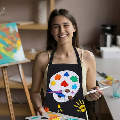 Painting Artist Apron with Pockets, Waterproof Painting Aprons for Adults, Adjustable Art Apron Bib Apron - color: Style 7
