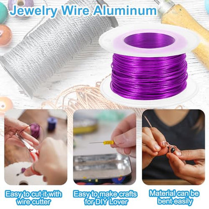 PATIKIL 20 Gauge 0.8mm Aluminum Craft Wire, 98.4Ft Metal Wire Armature Bendable Wire for Jewelry Making Metal Wrap DIY, Purple - color: Purple, size: 0.8 mm x 30 m