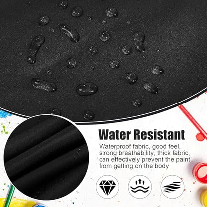 3 Pcs Painting Artist Apron with 2 Pockets, Colorful Artist Smock, Adjustable Painting Aprons for Adults - color: Black