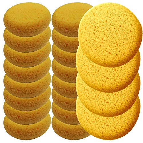 20 PCS Tack Sponges, High Elasticity Saddle soap for Leather, Medium Hole high Water Absorption Saddle soap Diameter 2.83, Height 1.18IN, Suitable for Crafts, Ceramics, Household Use & More - color: 20 Middle Hole, size: Medium