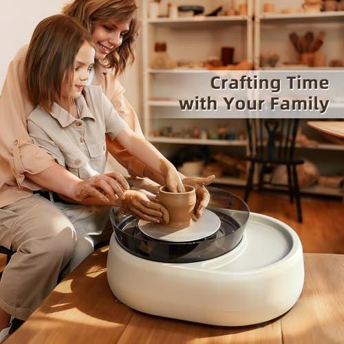 Pottery Wheel for Beginners - Upgraded Pottery Wheel with 6" Turntable with Two-Way Rotation, 2.2lb Clay, Art Supplies Sculpting Tools, Craft Gifts for Teens Kids Adults (Grey) - color: Grey