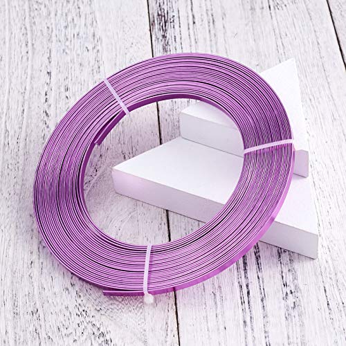 Fashewelry 32.8Ft 5mm Aluminum Flat Wire Solid Bendable Metal Craft Wire Strip for Bezel Sculpting Armature Jewelry Making Gem Metal Wrap, MediumOrchid - color: Flat-5mm-Medium Orchid