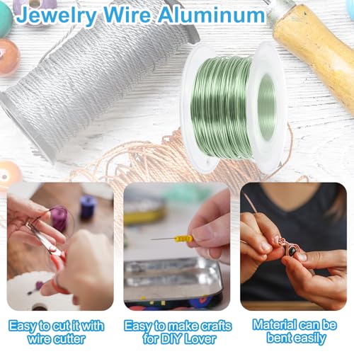 PATIKIL 20 Gauge 0.8mm Aluminum Craft Wire, 98.4 Ft Metal Wire Armature Bendable Wire for Jewelry Making Metal Wrap DIY, Grass Green - color: Grass Green, size: 0.8 mm x 30 m