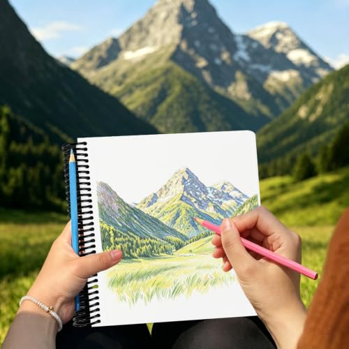 Hardcover Sketchbook,7.2"x8.3"Spiral Bound Drawing Pad, Butterfly | 150gsm(92lb)Acid-Free Thick Paper,Blank Art Journal for Adults,Artists&Beginners,Ideal for Sketching,Doodling and Mixed Media - color: butterfly