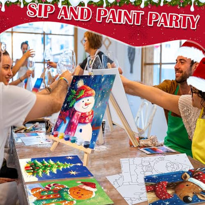 Tinlade 12 Pcs Pre Drawn Canvas for Painting Stretched,Christmas Style - size: Christmas Style