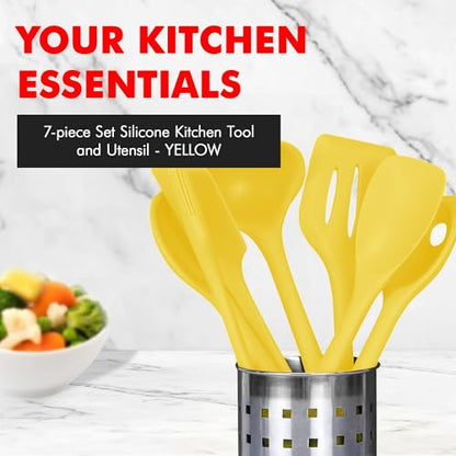 Chef Craft Premium Silicone Kitchen Tool and Utensil Set, 7 Piece, Yellow - color: Yellow, size: 7 Piece Set
