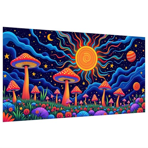 SparkGlow Large Diamond Art Kits for Adults Mushroom, 27.5 X 15.7 Inch | Diamond Art Painting Mushroom Theme, Gem Painting Kit for Gifts, Full Drill, Sparkling Diamonds, Home Decoration - color: Mushroom 029