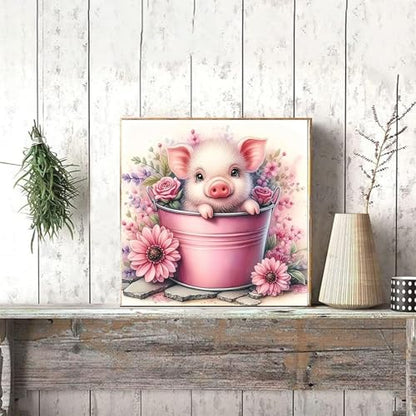 Paint by Numbers for Adults Pig - Cute Pig Paint by Number on Canvas - color: MT22785