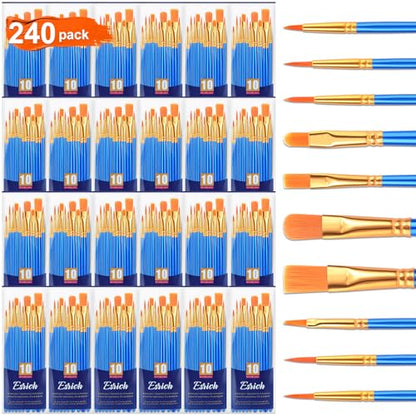ESRICH 240PCS Paint Brushes, Paint Brush for Acrylic Painting - color: Blue, size: 240