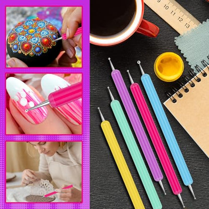 Ashmacdo 20 Pcs Dotting Tools for Painting,Ball Embossing Tool Tracing Stylus for Transfer Paper Drawing Nail Art - color: Candy Colors