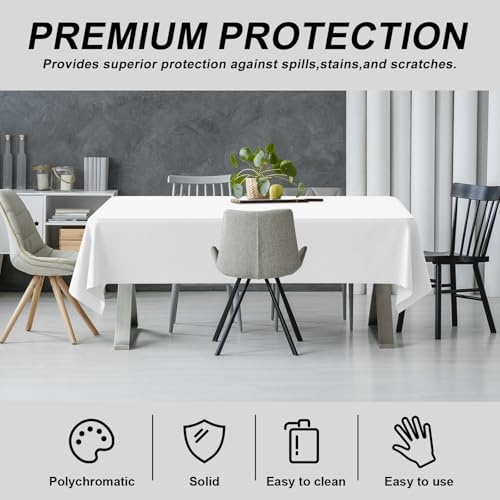 54IN X 160FT Plastic Table Cover Roll with Cutter Box, Cut to Size Plastic Table Cloths for Parties, Birthday, (White, 54"x1920") - color: White, size: 1920" x 54" (Rectangular)
