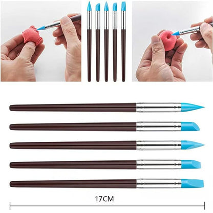 42PCS Pottery Tools Set – Clay Sculpting & Carving Tools Kit with Storage Roll Bag, Multi-Function for Air Dry Clay/Polymer Clay, Ideal for Beginners, Hobbyists & Artists