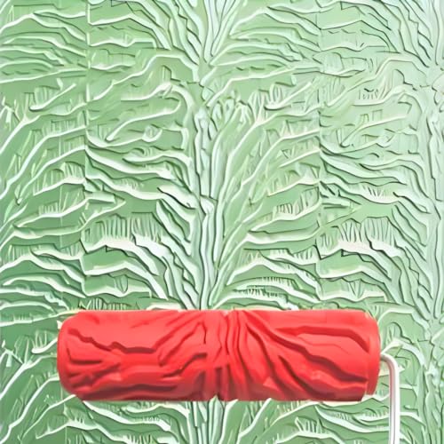 7" Texturing Roller, Patterned Textured Paint Roller, Drywall Texture Tool | Embossed Rubber Paint Roller, Decorative Art Texture Roller, Knockdown Texture Tool for DIY Household Wall Painting (BK325R) - style: BK325R