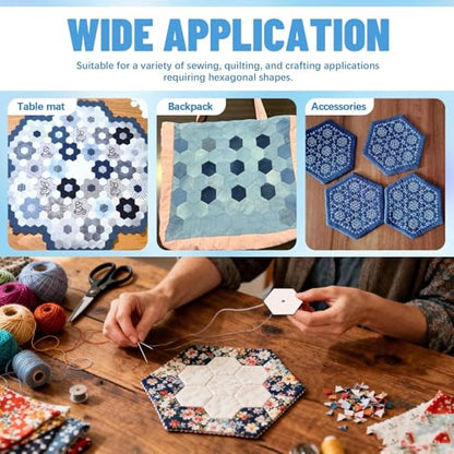 2000 PCS Hexagon Piecing Paper Templates, 1" White Paper templates, Quilting Templates Accessories for DIY Patchwork Crafts and Sewing Supplies - size: 1 Inch- 2000 pcs Hexagon ﻿