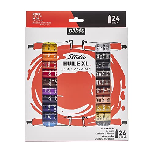 Pébéo - Fine Oil XL 24 x 12ML Set - Silver Oil Painting - Pébéo Oil Painting - Set 24 x 12ML Set - size: 1 Count (Pack of 1)
