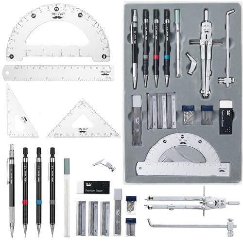 Mr. Pen- Professional Geometry Set, 17 pcs, Metal Compass