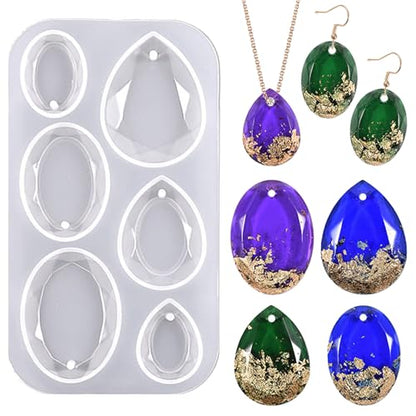 Waterdrop and Oval Resin Jewelry Molds, Silicone Pendant Mold for Epoxy