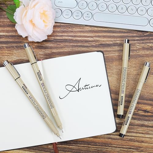 Muchcute 05 Fine Point Writing Pens: 6 Black 0.45mm Smooth No Bleed Bible - color: 6 Fine Point 05(0.45mm)