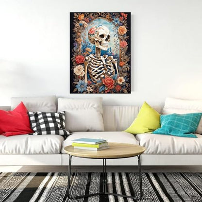 Diamond Art Kits for Adults Skull Flower Diamond Painting Kit 12x16in - color: Skull-C-Round Drill, size: 11.8x15.7in(30x40cm)
