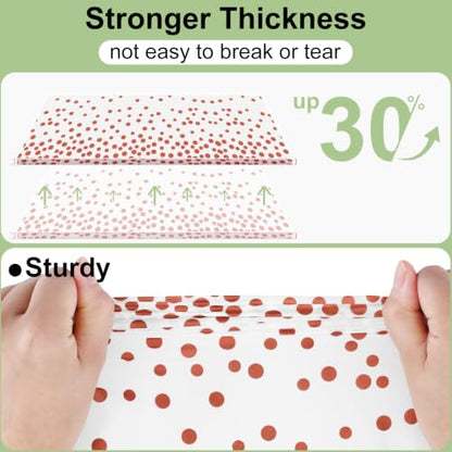3 Packs Dot Disposable Table Cloth, 54 x 108 Inch Waterproof Tablecloth, Rectangle Plastic Rose Pink Dots in White Table Covers for Picnic, Birthday, Party and Back to School - color: Rose Pink in White, size: 54" x 108"