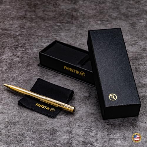 FANSTIK Gold Luxury ballpoint Pen, fancy gift set for women, Real 24K Gold Plating, Professional executive pen gift set for men (Lux BallPoint Gld) - color: A BallPoint Gold