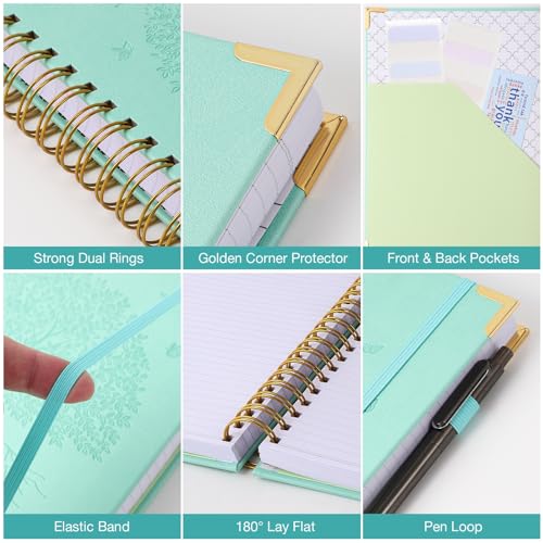 Blank Notebook Journal, Hardcover Sketchbook, 300 Page No Bleed Thick Paper - color: Green, size: 8.5” x 5.5”