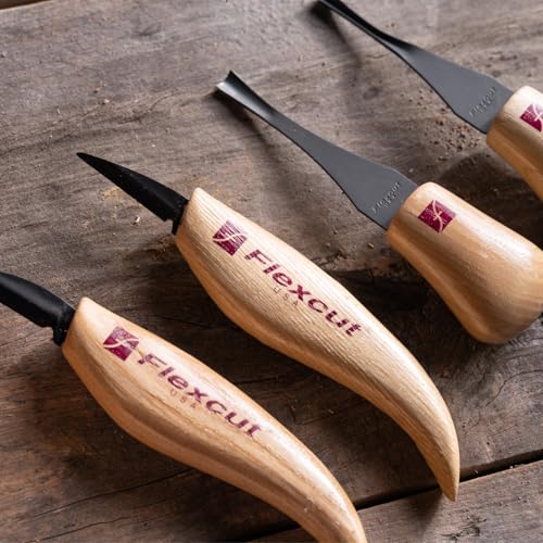 Flexcut Wood Carving Tools| Beginner Palm & Knife Set | 1095 High Carbon Steel Blades| Ergonomic Ashwood Handles | KN600 | Made in the U.S.A. - style: Beginner Palm & Knife Set