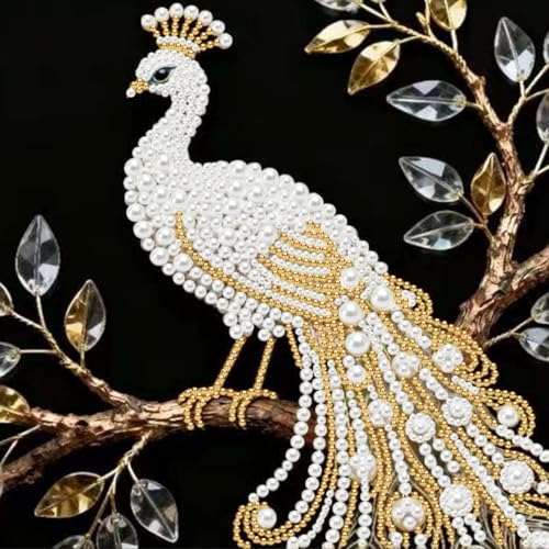 Peacock Pearl Diamond Art Kits for Adults Beginner,5D Diamond Painting Kits | Pearl Diamond Painting Kits for Beginner,DIY Pearl Diamond Dots Gem Art Craft for Home Decor 11.8 x 11.8 inch - color: HL075