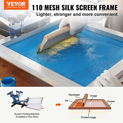 VEVOR 6 Pieces Aluminum, 20x24inch Silk Screen Frame with 110 Count High Tension Nylon Mesh and Sealing Tape for T-Shirts DIY Printing, Silver - size: 20x24inch, style: 6 Pieces