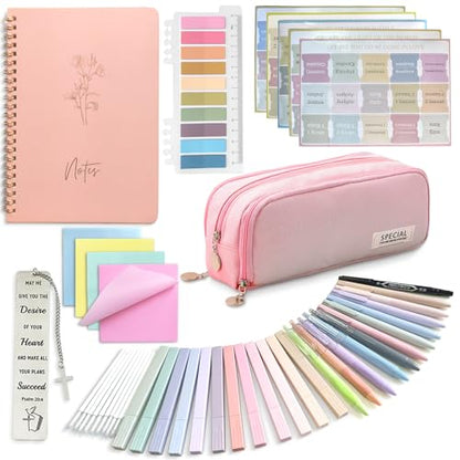 SHINYHARBOR 47PCs Bible Journaling Kit for Women Teen Girl - color: Pink
