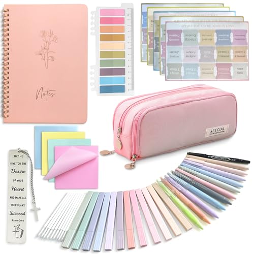 SHINYHARBOR 47PCs Bible Journaling Kit for Women Teen Girl - color: Pink