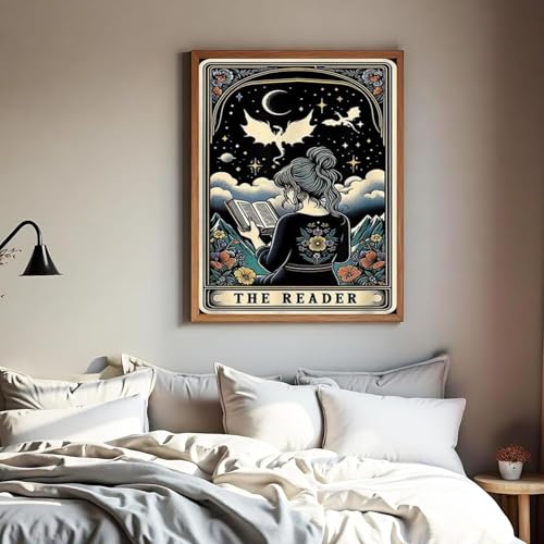 WGSMGL 5D Diamond Art Kit for Adult Beginners, Tarot Reader Diamond Painting Kit, DIY Full Round Diamond Diamond Painting, Pointillist Gem Art for Adults, Home Wall Decor 12X16 Inch - style: Tarot Reader