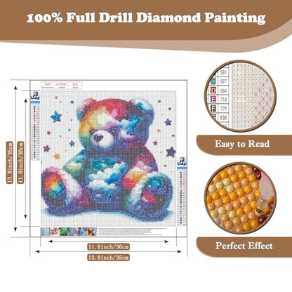 Xoaoes Bear Diamond Art Kits for Adults, Animals 5D Diamond Painting Kits - color: CM030