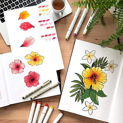 Ohuhu 8.3"x8.3" Marker Paper Pad Art Sketchbook for Drawing and Sketching | Square Sketch Book - 120 LB/200 GSM Smooth Drawing Paper - 78 Sheets/156 Pages - PU Hardcover Sketch Pad for Alcohol Markers - size: 8.3" x 8.3 "