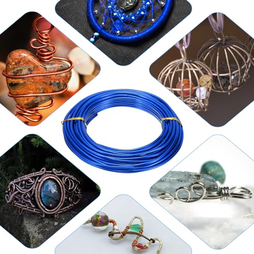 PATIKIL Aluminum Jewelry Making Wire, 3mm 9 Gauge, Blue, 10m/32.8ft - color: Blue, size: 3mm