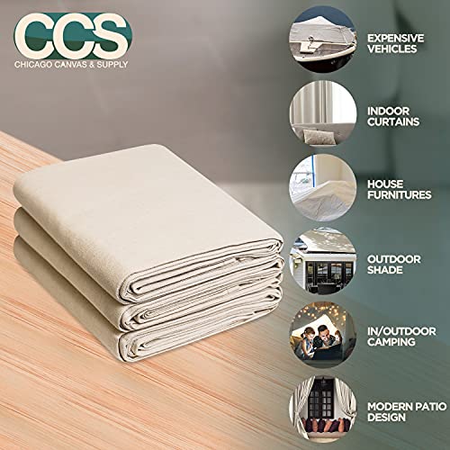 CCS Canvas Drop Cloth for Painting – All Purpose Cotton Duck Cloth Tarp for Curtains, Tablecloths, Backdrops – Washable & Reusable Floor Cover & Dust Sheet for Furniture (4x12 Ft) - size: 4 by 12 Feet