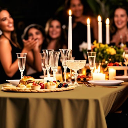 54IN X 320FT Plastic Table Cover Roll with Cutter Box, Cut to Size Plastic Table Cloths for Parties, Birthday, (Gold, 54"x3840"(Rectangular)) - color: Gold, size: 3840" x 54" (Rectangular)