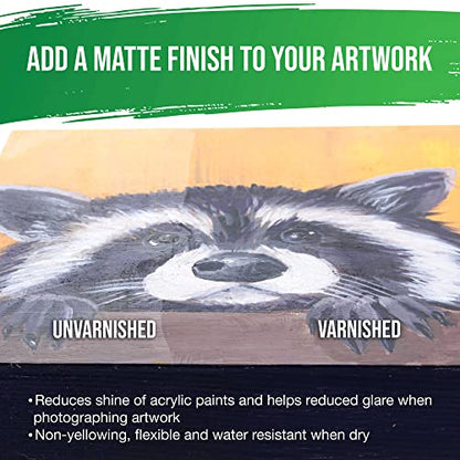 U.S. Art Supply 16 oz Matte Acrylic Varnish for Acrylic Painting - size: 16-ounces