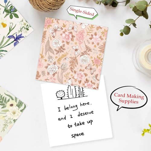Scrapbook Paper, 24 Sheets 6"×6" 160gsm Single-Sided Patterned Cardstock - color: 24 sheets-flowers