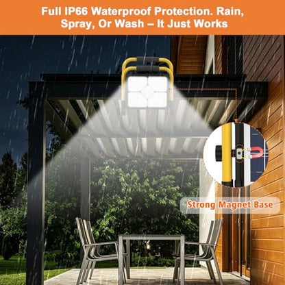ERAY Rechargeable Work Light with Remote Control and Stand,15000mAh Battery 10000LM Worklight, Portable Solar Camping Lights, IP66 4 Lighting Modes Work Lights for Outdoor Emergency Car Repairing - size: 15000mAh