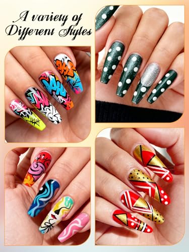 12 Color 3D Nail Art Pens Kalolary Nail Art Markers 0.7MM Nail Polish Pens - color: R