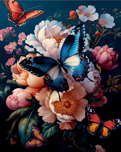 Arttoplus Butterfly Paint by Numbers Kit for Adults Beginner 16x20 inch | Butterfly Adult Paint by Number Kits on Canvas, DIY Acrylic Oil Painting by Numbers for Gift Home Wall Decor (Without Frame) - color: MT20870-US