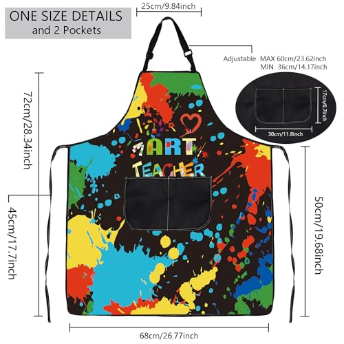 MBMSO Painting Artist Apron with Pockets Artist Painter Gifts Art Lover Gift for Art Teacher Student Painter Apron Waterproof - color: Art Teacher Apron-black