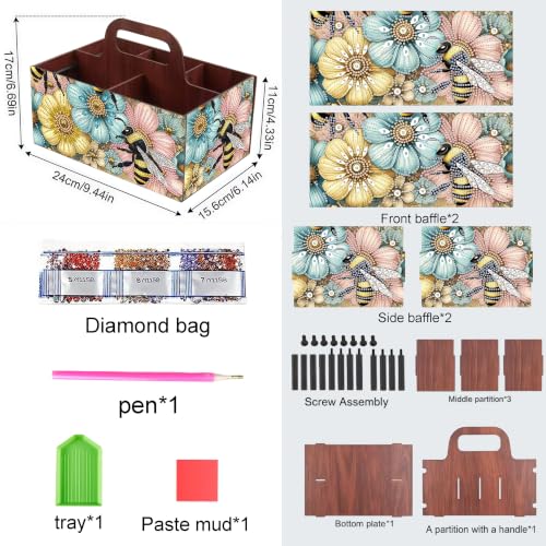 Bees DIY Diamond Painting Storage Box for Adults - color: Bees