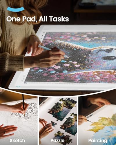 ARTDOT A1 Large LED Light Pad for Diamond Painting AC Powered Light Board Kit Adjustable Brightness Light Box Drawing for 5D Diamond Painting Kits - size: A1